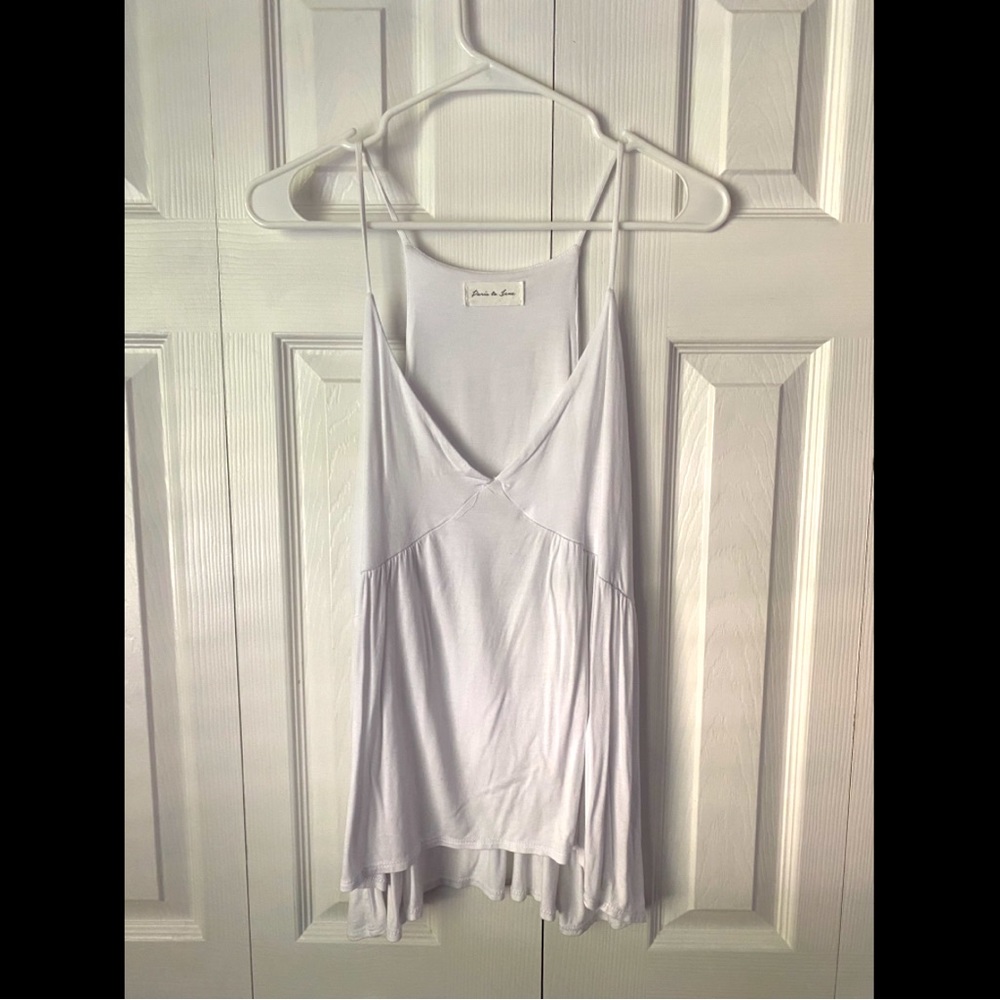 White Flowy Tank Top